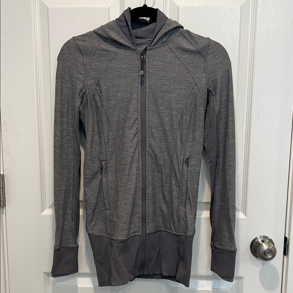 Lululemon Zip Up Gray Hooded Athletic Jacket